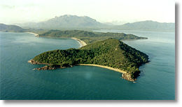 Aerial of the northern end of Hinchinbrook Island